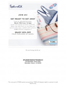 Splendid & TOMS Summer Event @ Splendid | Manhattan Beach | California | United States