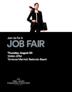 Del Amo Fashion Center to Host Job Fair August 20 @ Del Amo Fashion Center | Torrance | California | United States