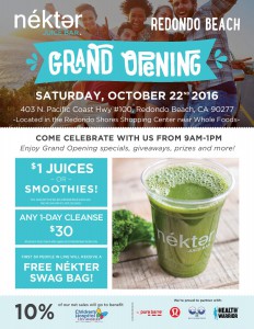 Nekter Juice Bar Redondo Beach Grand Opening, $1 Juices and Smoothies! @ Nekter Juice Bar | Redondo Beach | California | United States